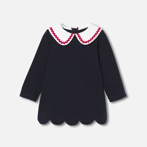 NWT Jacadi Baby Girl Navy Fleece Dress